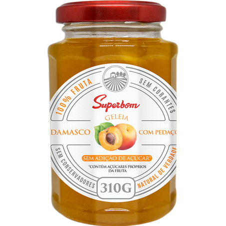 Geleia Superbom 100% Frutas S/Açúcar Damasco 160g