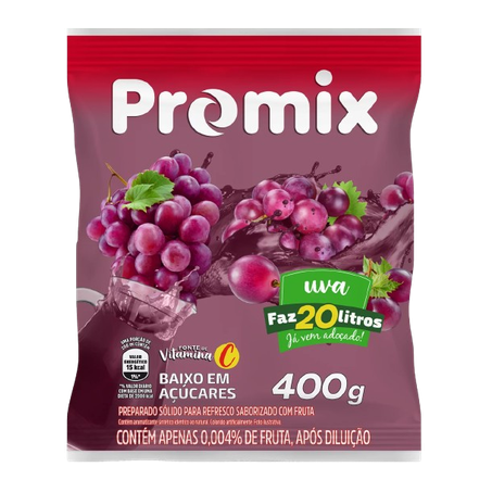 REFRESCO EM PO DE UVA PROMIX 400 G                