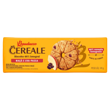 Biscoito Cereale Bauducco 141g - Maçã e Uva