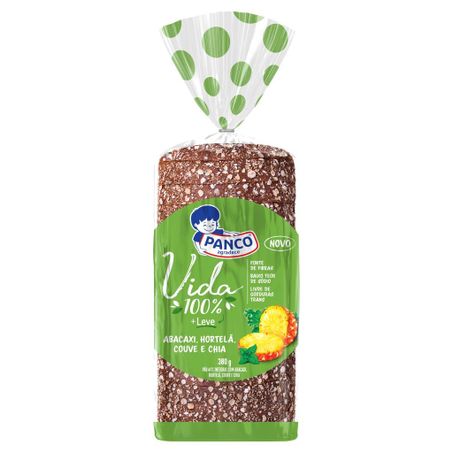 Pão Panco Integral Abacaxi, Hortelã, Couve e Chia Pacote 380g 
 