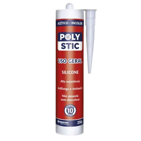 SILICONE SELANTE ACETICO USO GERAL INCOLOR PULVITEC 250G