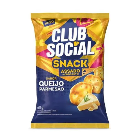 BISCOITO SNACK PARMESAO CLUB SOCIAL NABISCO 68G