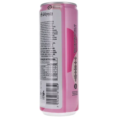ÁGUA SABORIZADA COM GÁS SARANDI MORANGO, LIMÃO E HORTELÃ LATA 350ML 360-20