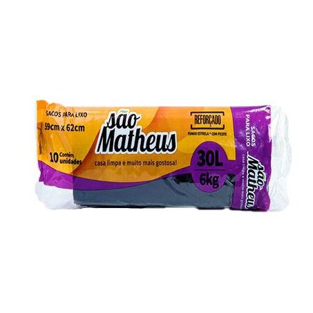 Sacos para Lixo São Matheus 30L 10 Unidades