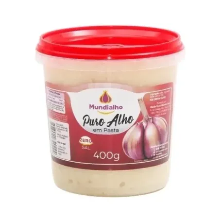 Alho mundialho em pasta puro s/sal 400g