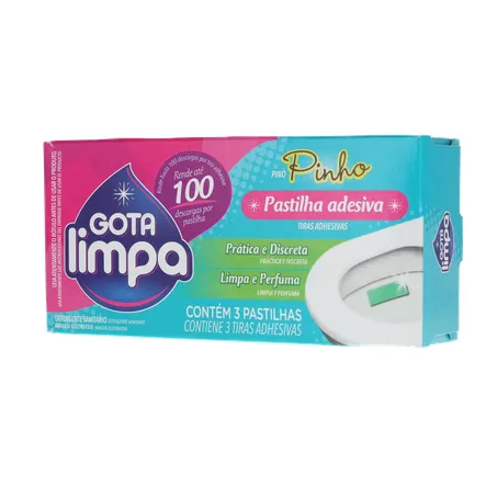 Detergente Sanitário Gota Limpa Pastilha Adesiva Caixa 3un 360-3
