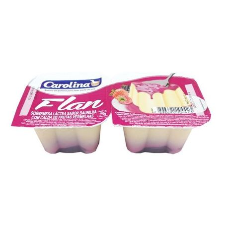 Sobremesa láctea flan carolina frutas vermelhas 180g
