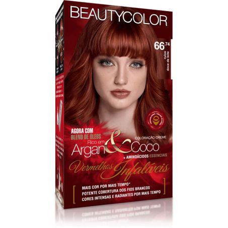 Tintura Beauty Color Vermelho Infalivel 66.74 Ruivo Doce De Leite