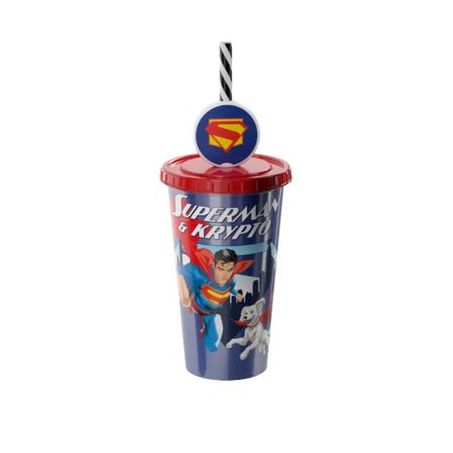 COPO PLASUTIL REFRI COM PINGENTE SUPERMAN 500ML