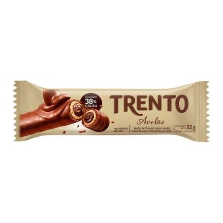 Chocolate wafer trento avelãs 32g