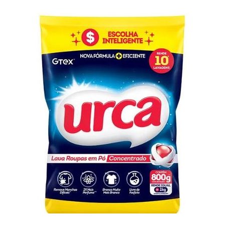 Sabão em Pó Urca Concentrado 800g - 1 Caixa com 20 Sachês