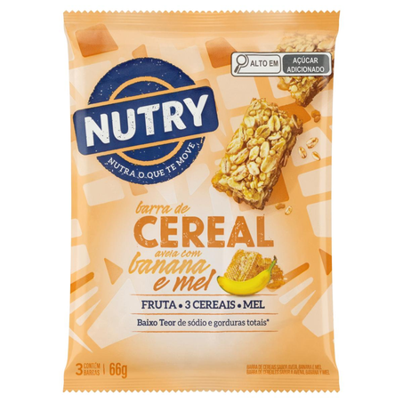 Barra de Cereal Nutry 66g - Banana, Aveia e Mel