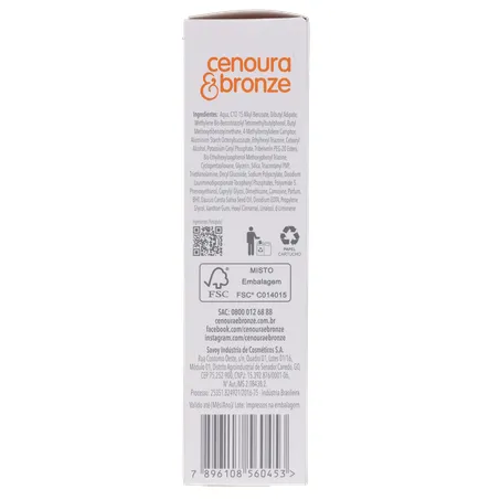 Protetor solar facial cenoura e bronze fps 70 50g 360-3