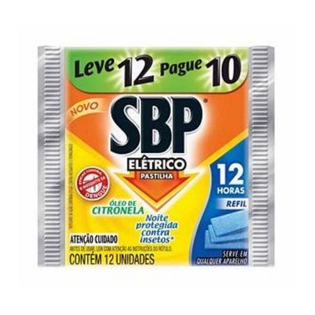 Inseticida sbp pastilha citronela refil c/ 12 und