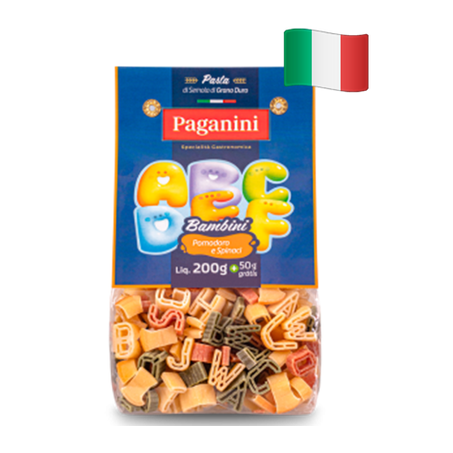 MASSA BAMBINI LETRINHAS TRICOLORI PAGANINI 300G