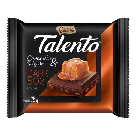 CHOCOLATE DARK 50% CACAU CARAMELO SALGADO GAROTO TALENTO