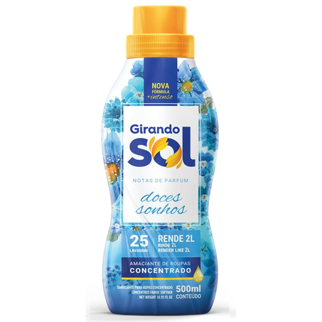 AMACIANTE CONC GIRANDO SOL SONHOS AZUL 500ML