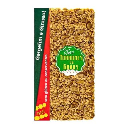 TORRONE DE GERGELIM E GIRASSOL 32G DONA MARY