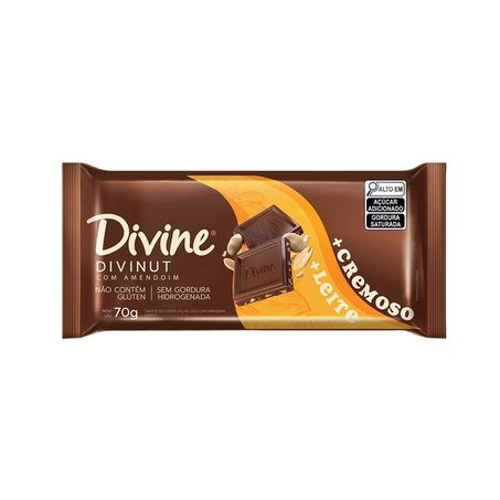CHOCOLATE AO LEITE MAIS CREMOSO DIVINUT DIVINE 70G