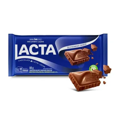 Chocolate lacta ao leite 80g