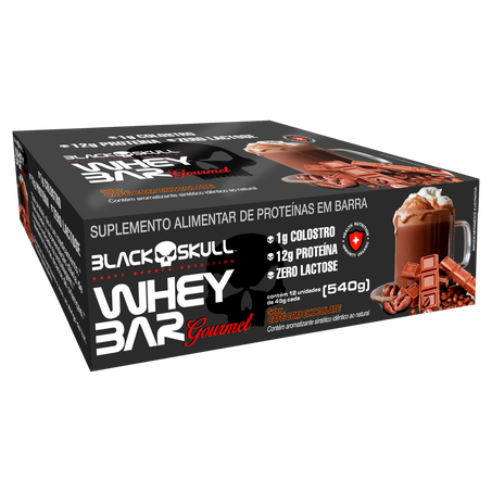 Barra de Proteína Café com Chocolate Zero Lactose Black Skull Whey 45g