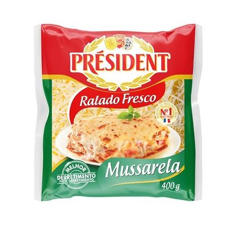 Queijo president 400g mussarela ralado