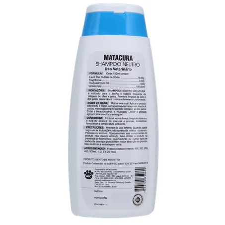 Shampoo Matacura Neutro 200ml 360-17
