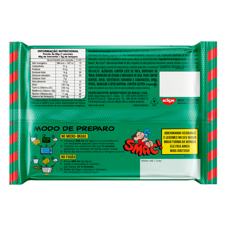 Macarrão Instantâneo Lámen Tomate Suave Turma da Mônica Nissin Miojo Pacote 85g 360-1