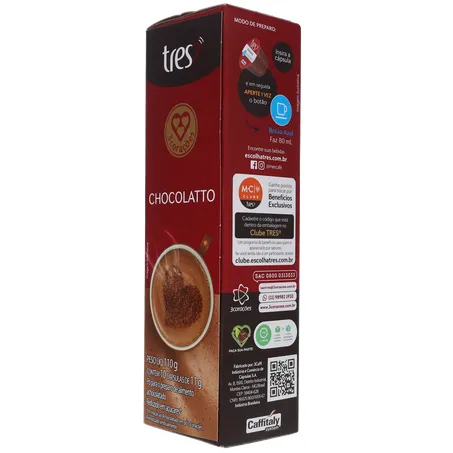 Cápsula 3 Corações Chocolate C/10 110g 360-23