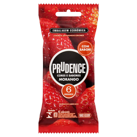 Preservativo Prudence Morango - Com 6 Preservativos