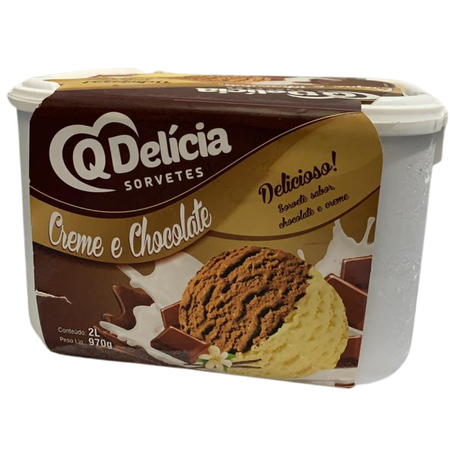 Sorvete qdelicia 2l creme chocolate