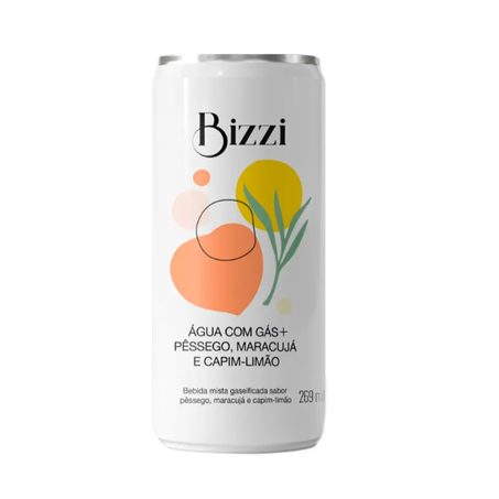 Água c/gás Bizzi Pêssego/Maracujá/Capim-Limão 269ml