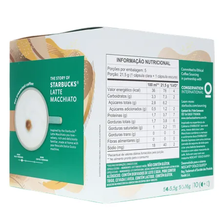 Café com Leite em Cápsula Starbucks Latte Macchiato Nescafé Dolce Gusto Caixa 107,5g 10 Unidades 360-14