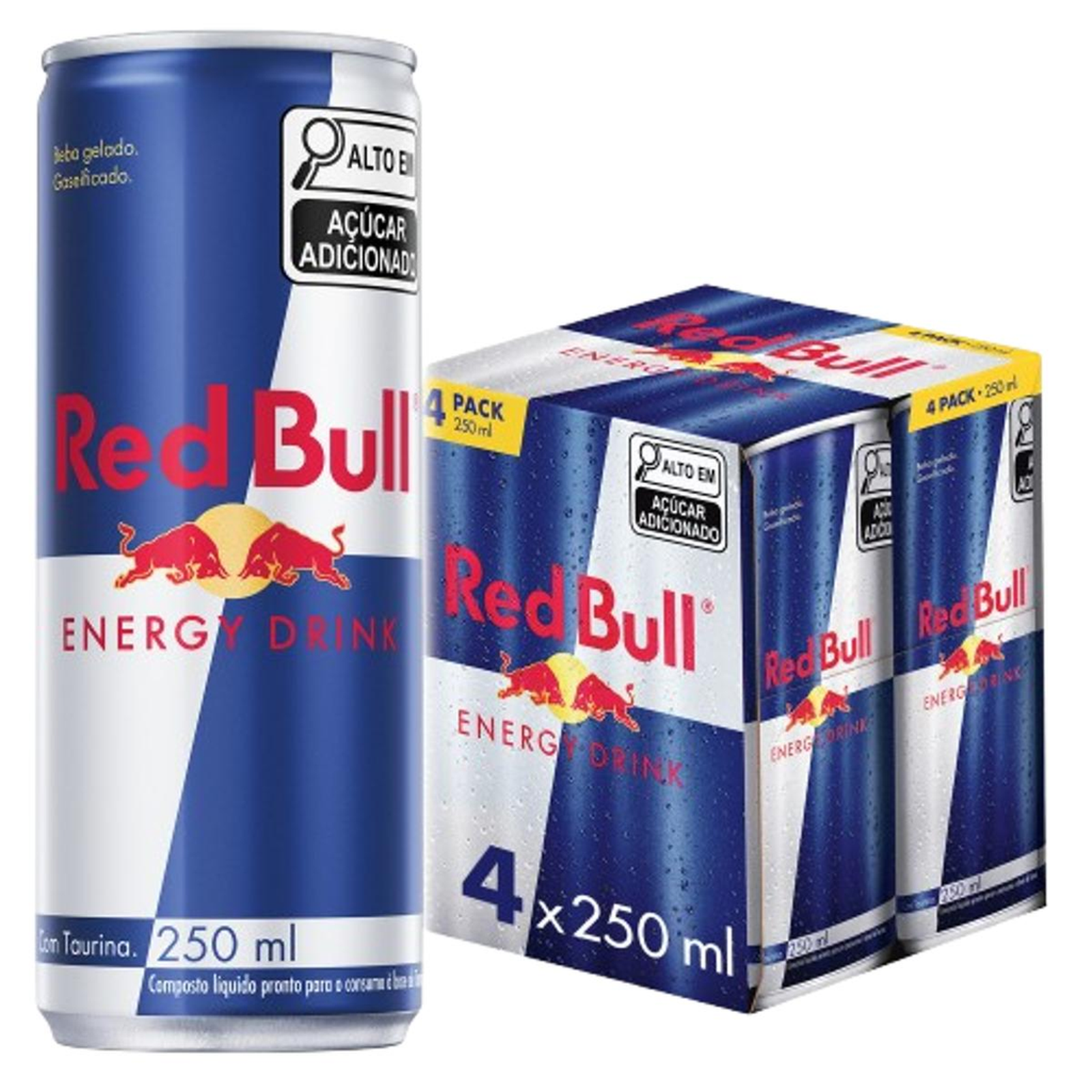 Kit Bebida Energética Red Bull 250ml - Com 4 Latas