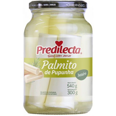 Palmito pupunha predilecta 300g inteiro