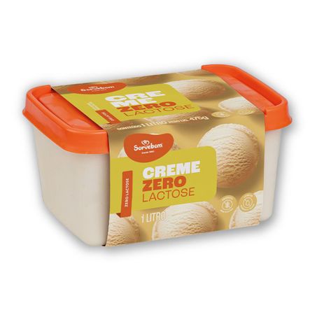 Sorvete sorvebom zero lactose creme 1lt