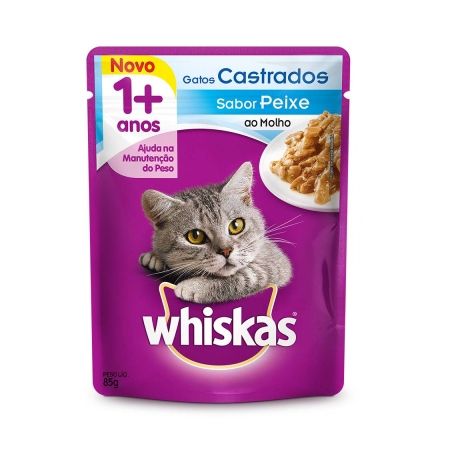 Alimento whiskas 85g peixe castrados sc