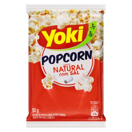 Pipoca para micro-ondas yoki 50g natural com sal