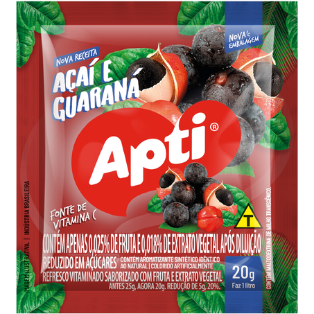 Refresco em po apti 20g açaí e guarana (faz 1 litro)