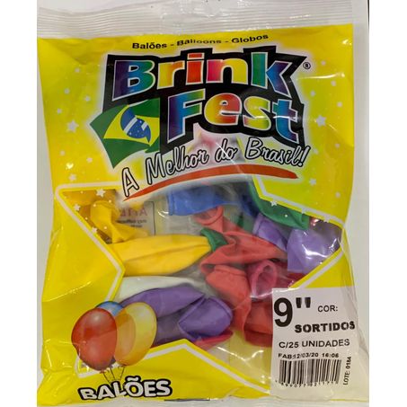 Balao brink fest liso sortido 9 c/25