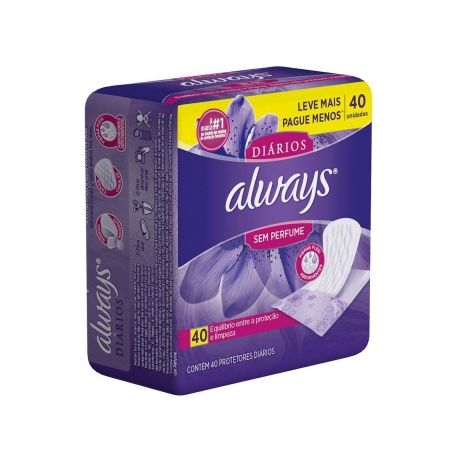 Protetor diário always sem perfume 40un (leve mais pague menos)