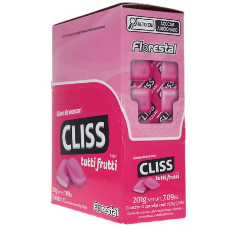 Goma de Mascar Cliss Tutti Frutti Caixa 201gr 360-6