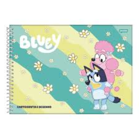 Caderno jandaia desenho capa dura 80 folhas bluey