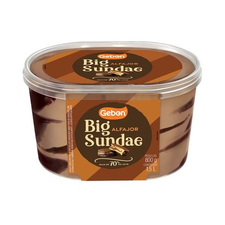 SORVETE GEBON 1,5L BIG SUNDAE ALFAJOR POTE