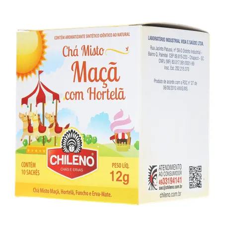 Chá Misto Chileno Maçã com Hortelã Sachê 1.2gr - Caixa com 10un - 12gr 360-4