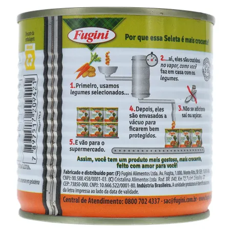 Seleta de Legumes em Conserva Fugini Cozida no Vapor Crocante Lata 170gr 360-22