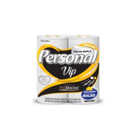 Papel Higiênico Personal Vip Neutro Folha Dupla 4x20m 
 