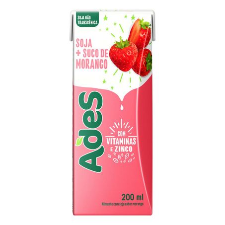 Bebida à base de soja morango ades