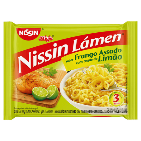 Macarrão instantâneo nissin lamen frango com limão 85g