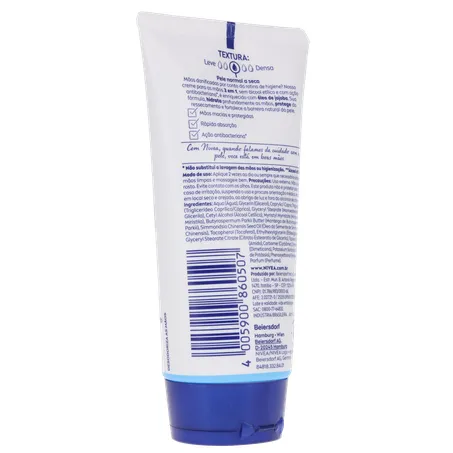 Creme hidratante nivea para mãos antibacteriano 3 em 1 bisnaga 75g 360-15